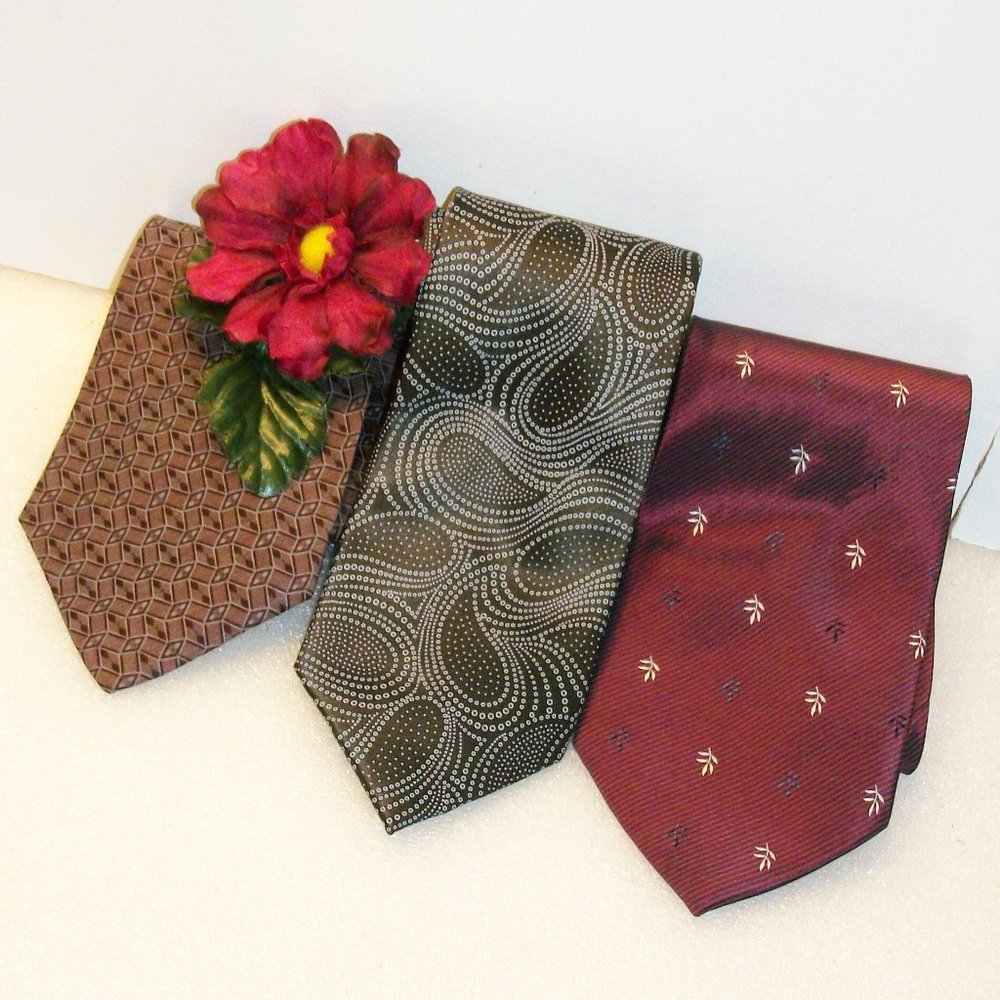 3 Perry Ellis Portfolio Men's Silk Ties